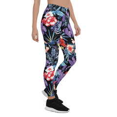 Womens Hawaii Hibiscus Floral Leggings