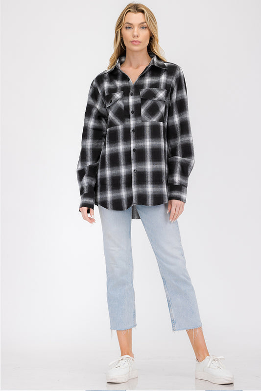 Oversize Boyfriend Plaid Checkered Flannel