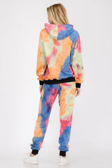 Womens Cotton Tye Dye Lounge Wear Sweat Set