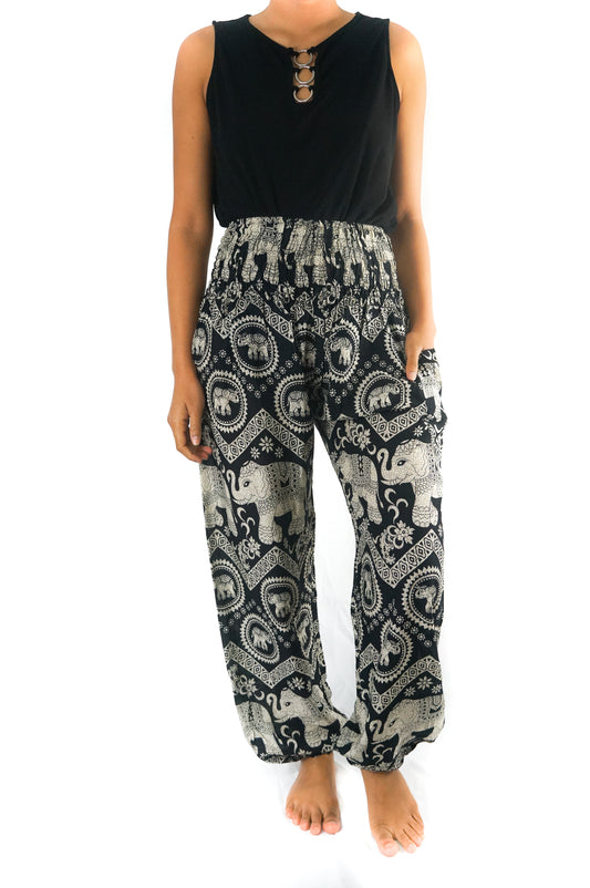 Black ELEPHANT Pants Women Boho Pants Hippie Pants Yoga