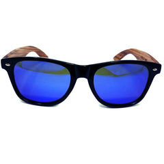 Zebrawood Sunglasses with Blue Polarized Lenses and Case