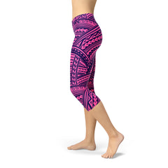 Purple Maori Capri Leggings