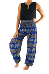 NEW Blue Elephant Paisley Harem Pants