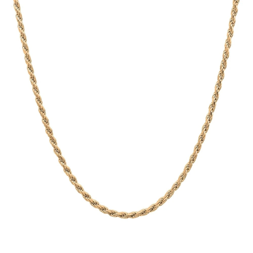 18K Over Sterling Silver 925 Rope Chain