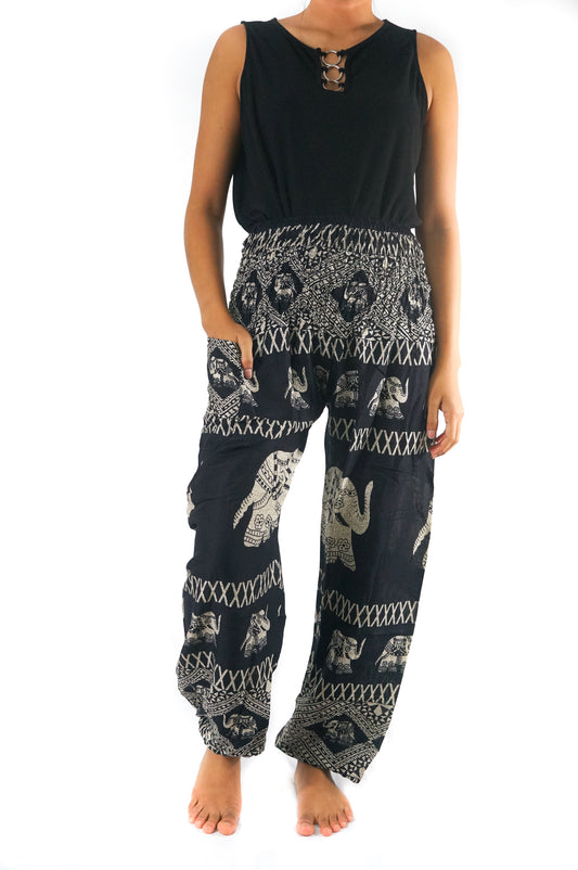 Black ELEPHANT Pants Women Boho Pants Hippie Pants Yoga