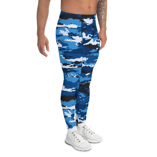 Blue Camo Leggings for Men