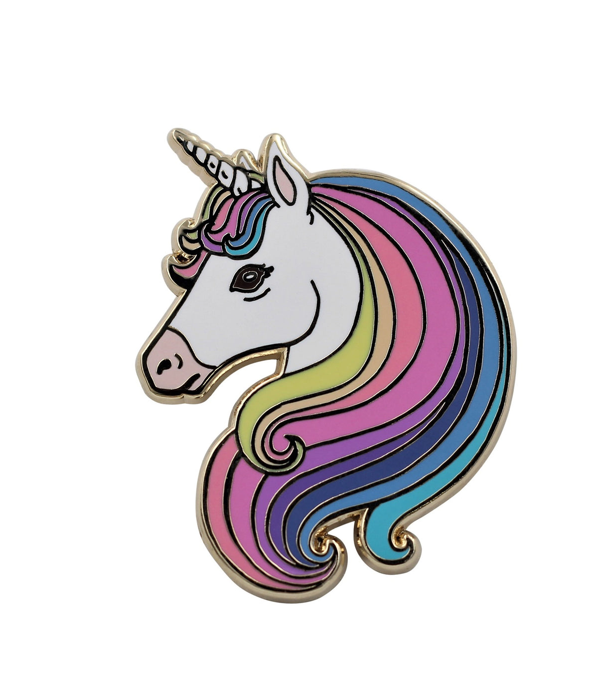 Majestic Unicorn Enamel Pin - Rainbow Hair Unicorn Pin