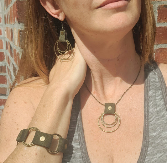 Leather Metal Boho Necklace