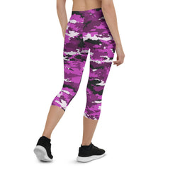 Pink and Purple Camo Capri Leggings