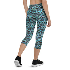 Ocean Mermaid Capri Leggings for Women