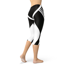 Womens Black Venom Capri Leggings