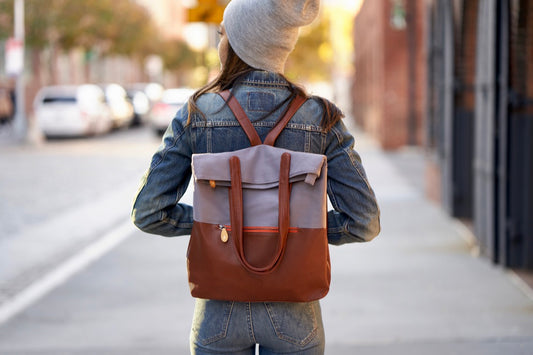 Greenpoint Backpack Purse - Slate/Maple