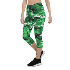 Green Camo Capri Leggings