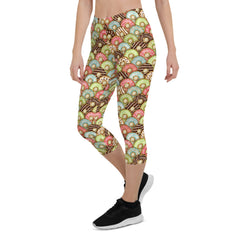 Womens Donuts Capri Leggings