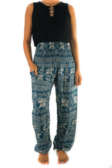 Teal ELEPHANT Pants Women Boho Pants Hippie Pants Yoga