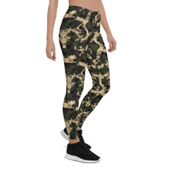 Womens Army Camo Leggings with Honeycombs