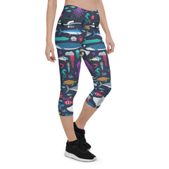 Marine Life Capri Leggings for Women