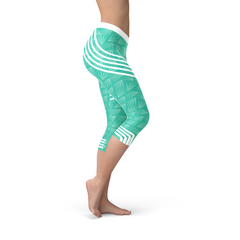 Turquoise Sports Capri Leggings