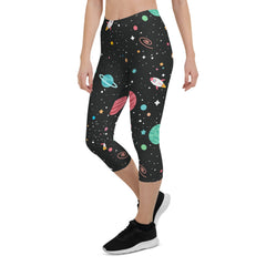 Galaxy Capri Leggings for Women