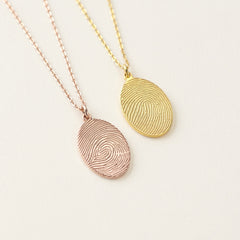 Actual Fingerprint Necklace Memorial Thumbprint Jewelry