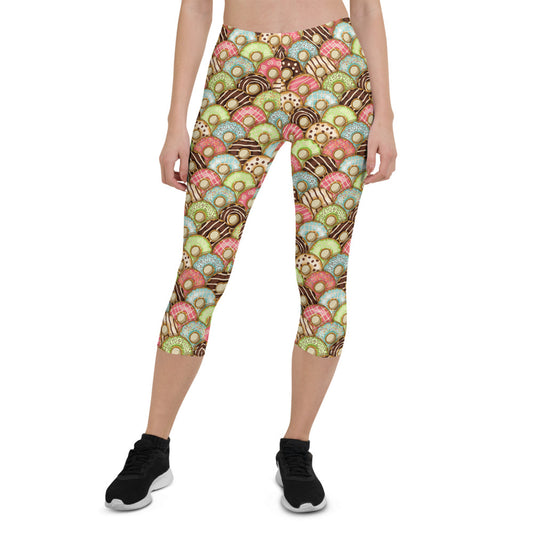 Womens Donuts Capri Leggings