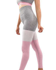 Graca Seamless Leggings - Grey with Pink & White