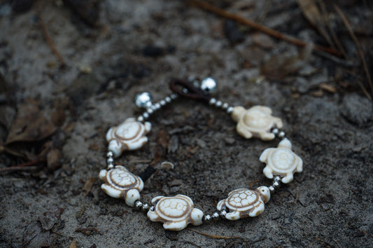 Turtle Silver Boho Bracelet