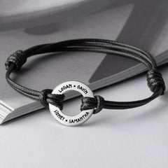 Adjustable Bracelet With Kids Names For Dad, Fathers Day Gift from Son