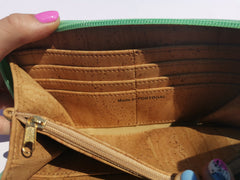 Sally aqua cork wallet