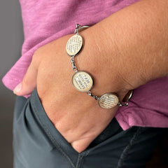 Hope & Encouragement Scripture Bracelet – Glass Charm Stainless Steel