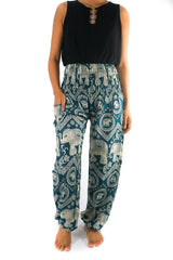 Teal ELEPHANT Pants Women Boho Pants Hippie Pants Yoga