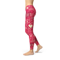 Love Hearts Red Leggings