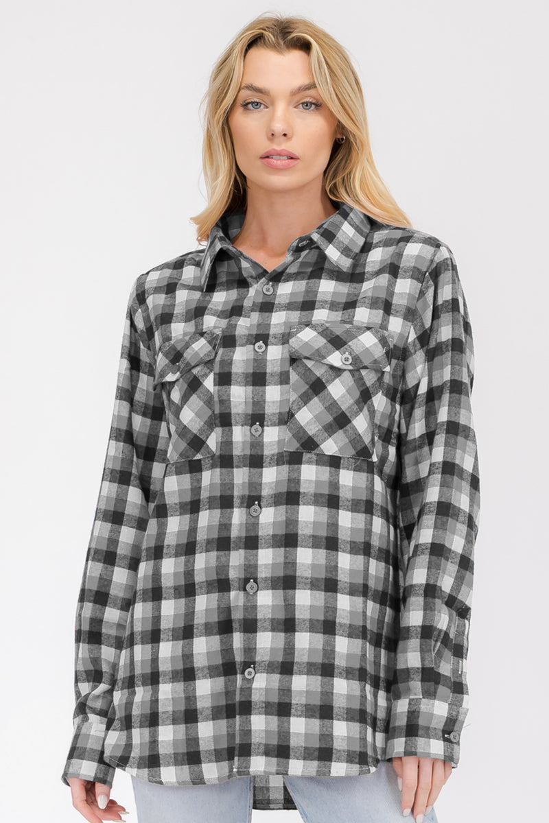 Oversize Boyfriend Plaid Checkered Flannel