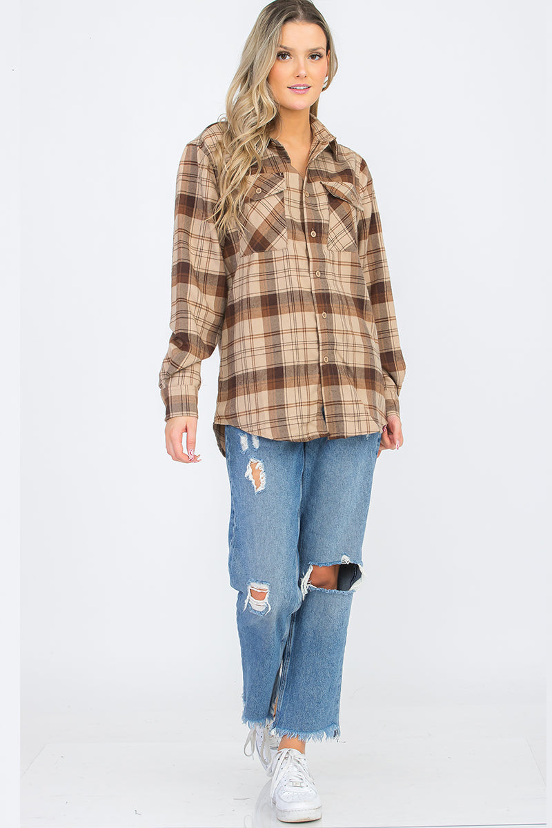 Oversize Boyfriend Plaid Checkered Flannel