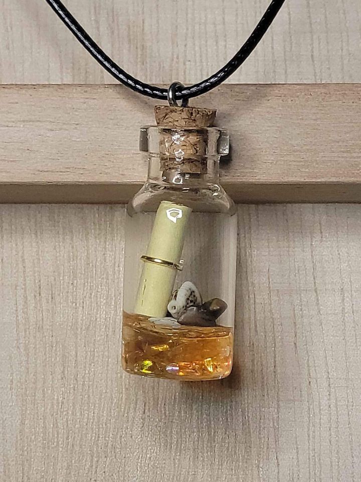 Message In A Bottle Pendant Leather Necklace