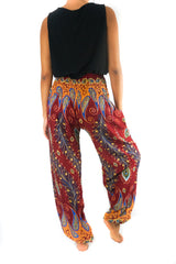 New Burgundy Peacock Boho Hippie Gypsy Pants