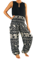 Black ELEPHANT Pants Women Boho Pants Hippie Pants Yoga