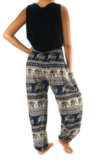 Dark Blue ELEPHANT Women Harem Pants Boho Pants Hippie Pants