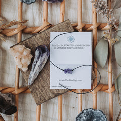 Amethyst wish Bracelet with an affirmation