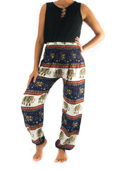 Blue ELEPHANT Pants Women Boho Pants Hippie Pants Yoga