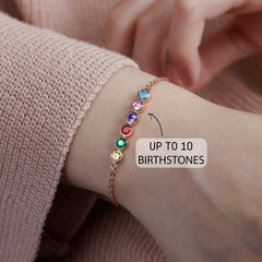 Personalized Mother Bracelet, Children Birthstone Bracelet, Mom Gift