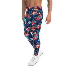 Floral Hibiscus Leggings for Men