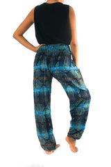 Turquoise Paisley Harem Pants, Hippie Pants, Boho Pants, Paisley Pants