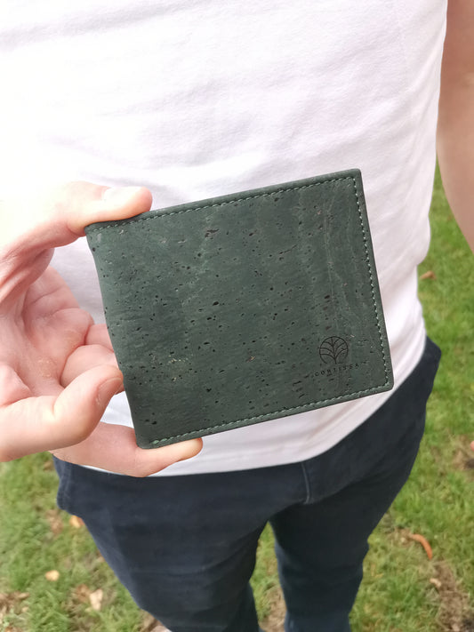 Gonk dark moss green cork wallet