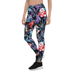 Womens Hawaii Hibiscus Floral Leggings