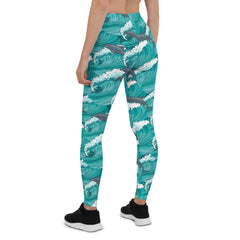 Womens Dolphin and Waves Leggings