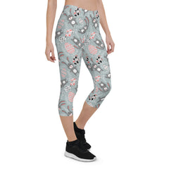 Cute Easter Bunny Capri Leggings for Women