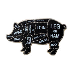 Pig Butcher Cuts Enamel Pin - Pork Diagram Lapel Pin