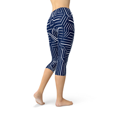 Womens Navy Blue Circuit Capri Leggings