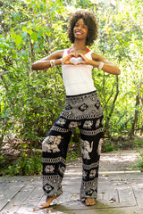 Black ELEPHANT Pants Women Boho Pants Hippie Pants Yoga